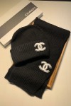 Chanel, Women's Scarf Beanie Set, Black