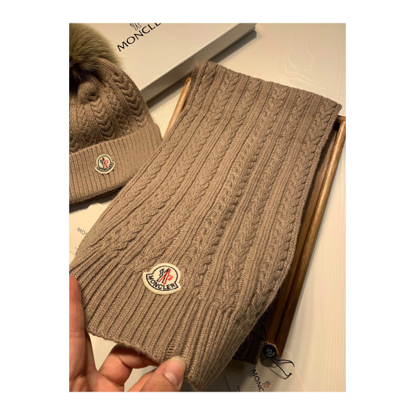 Moncler, Women's Scarf Beanie Set, Grey