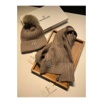 Moncler, Women's Scarf Beanie Set, Grey