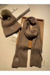 Moncler, Women's Scarf Beanie Set, Grey