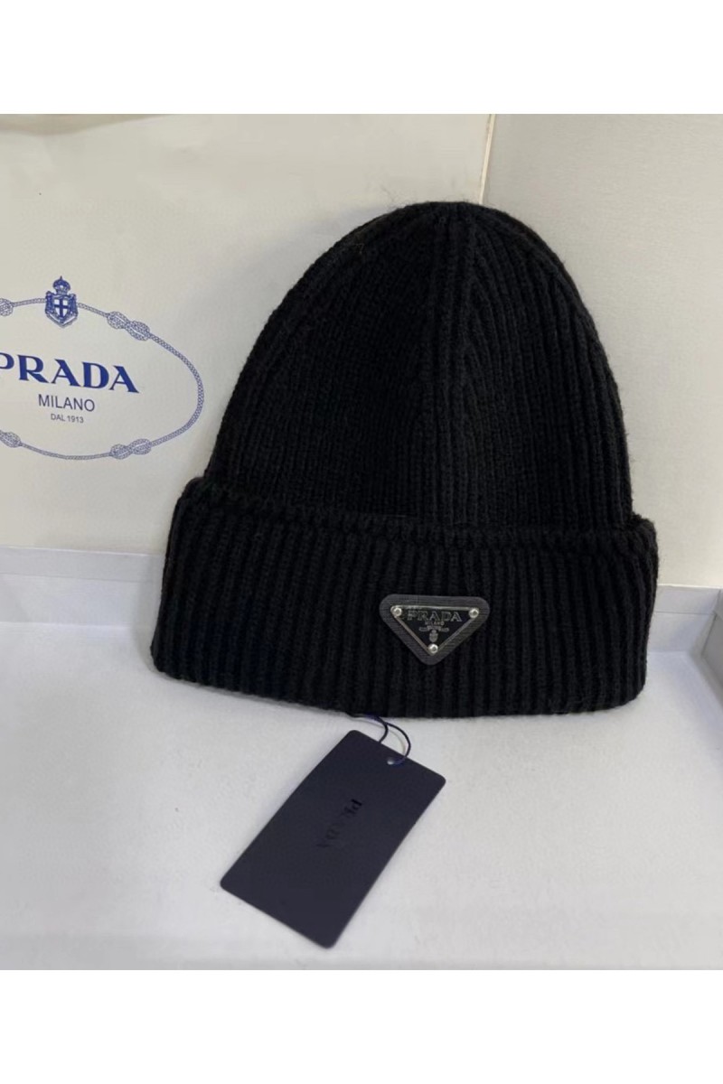 Prada, Unisex Beanie, Black