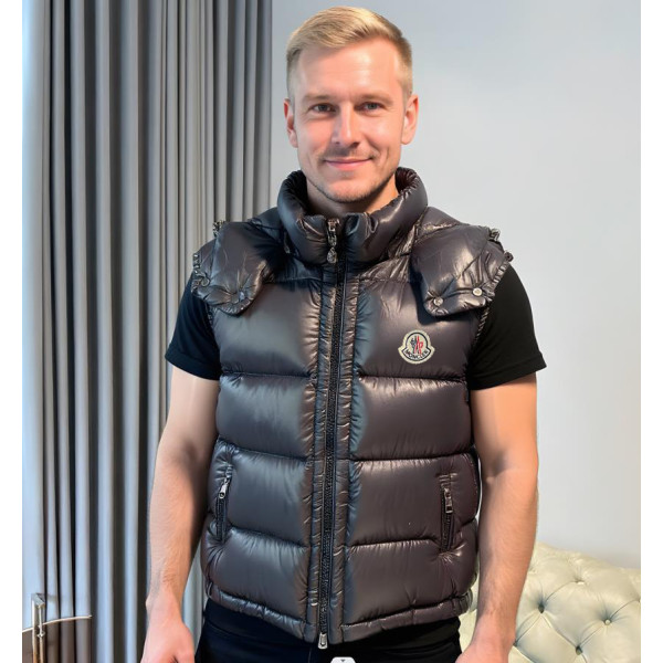 Moncler, Men's Vest, Black