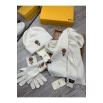 Fendi, Unisex Triple Scarve Set, White