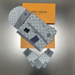Louis Vuitton, Unisex Triple Scarve Set, Grey
