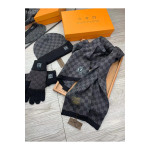 Louis Vuitton, Unisex Triple Scarve Set, Grey