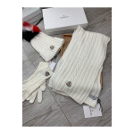 Moncler, Women's Triple Scarve Set, White