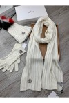 Moncler, Women's Triple Scarve Set, White