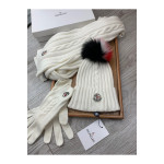 Moncler, Women's Triple Scarve Set, White