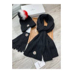 Moncler, Women's Triple Scarve Set, Black