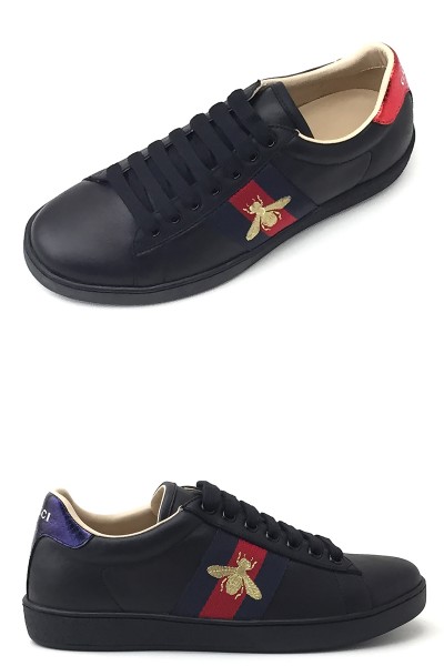 Gucci, Heren Sneakers, Zwart Bee