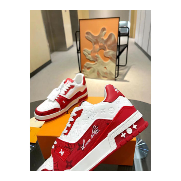 Louis Vuitton, Trainer, Heren Sneakers, Rood