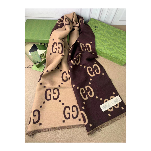 Gucci, Unisex Scarf, Brown, Doubleside