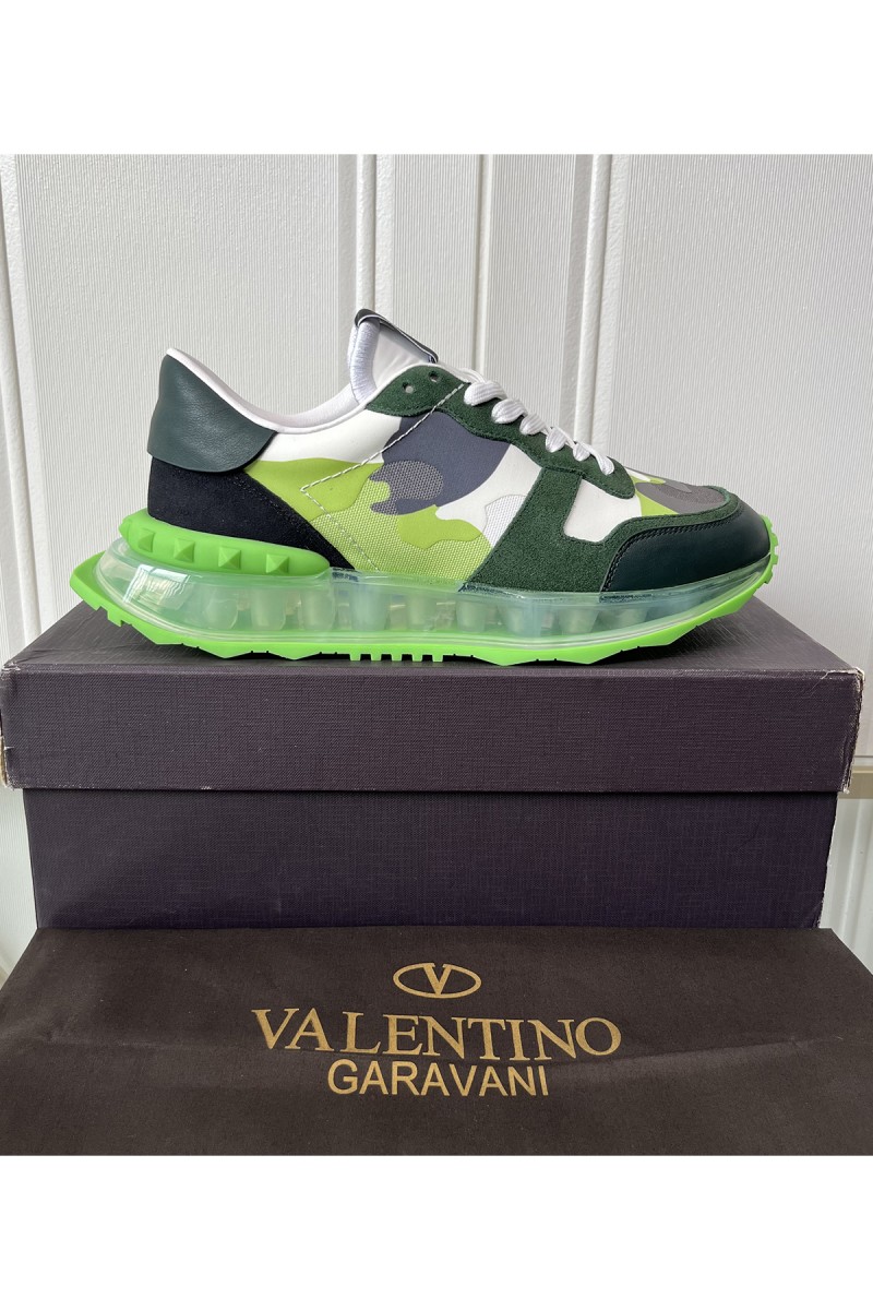 Valentino, Mesh Lacerunner, Men's Sneaker, Green