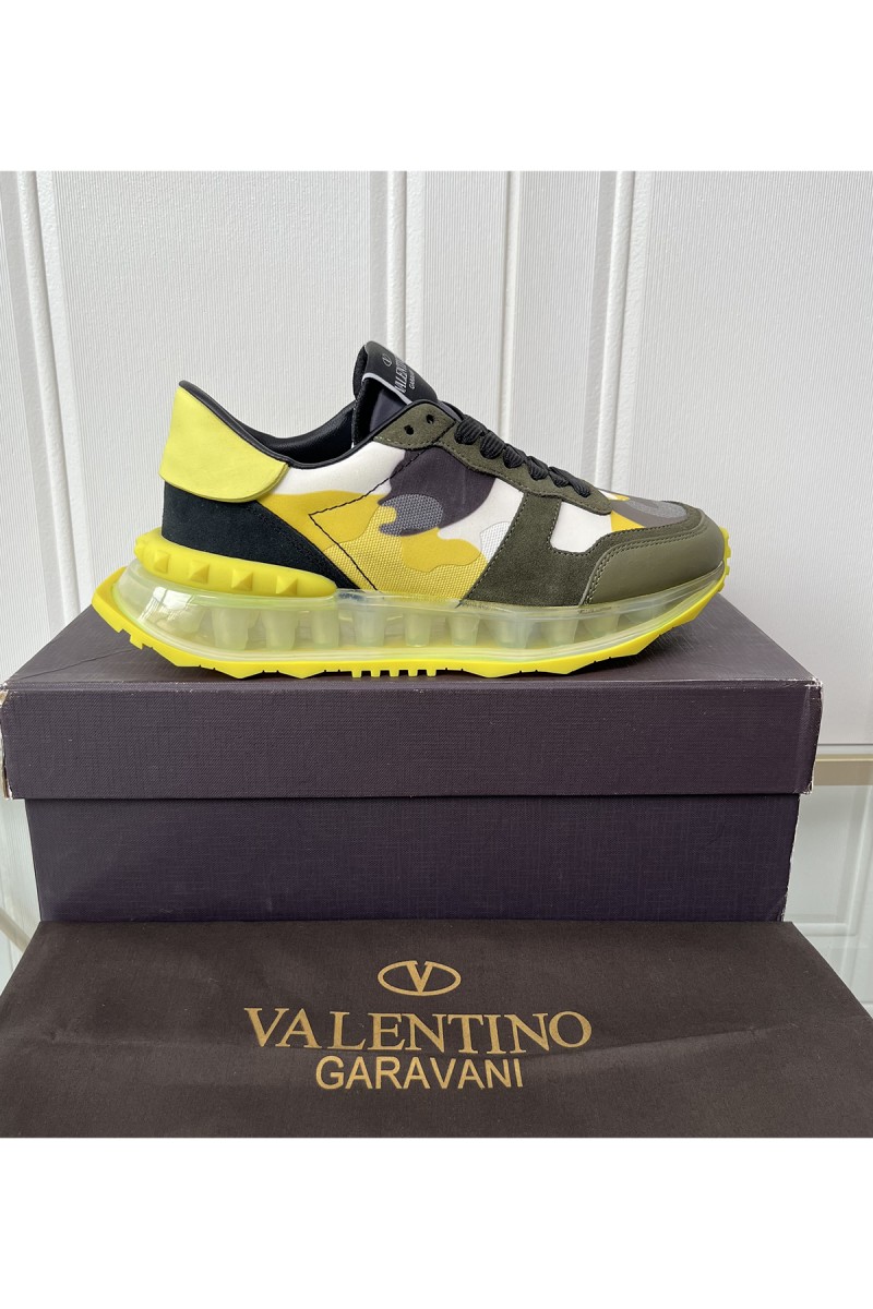 Valentino, Mesh Lacerunner, Men's Sneaker, Yellow