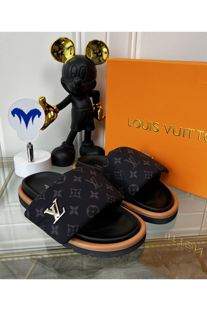 Louis Vuitton, Women's Slipper, Black