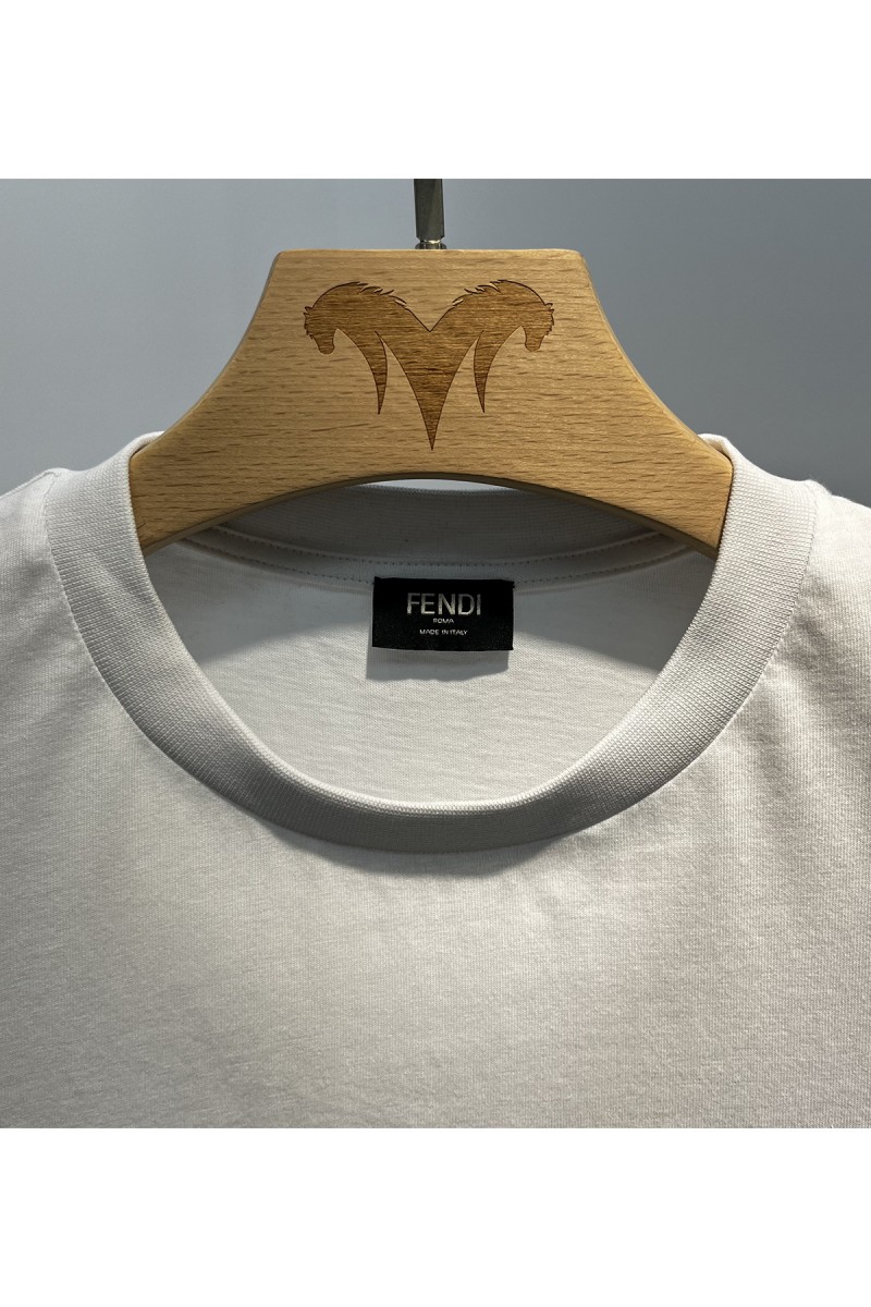 Fendi, Men's T-Shirt, White