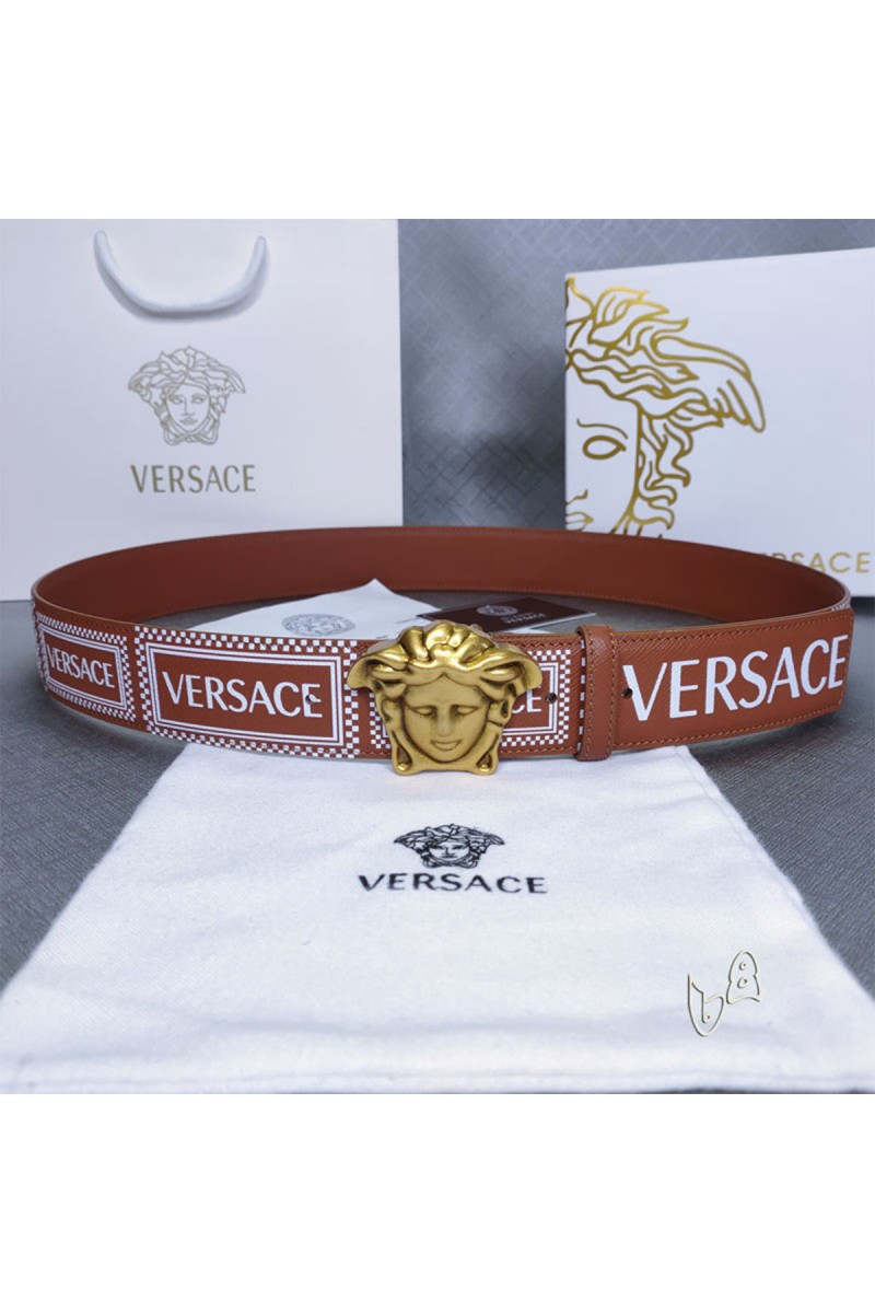 Versace, Men's Belt, Brown
