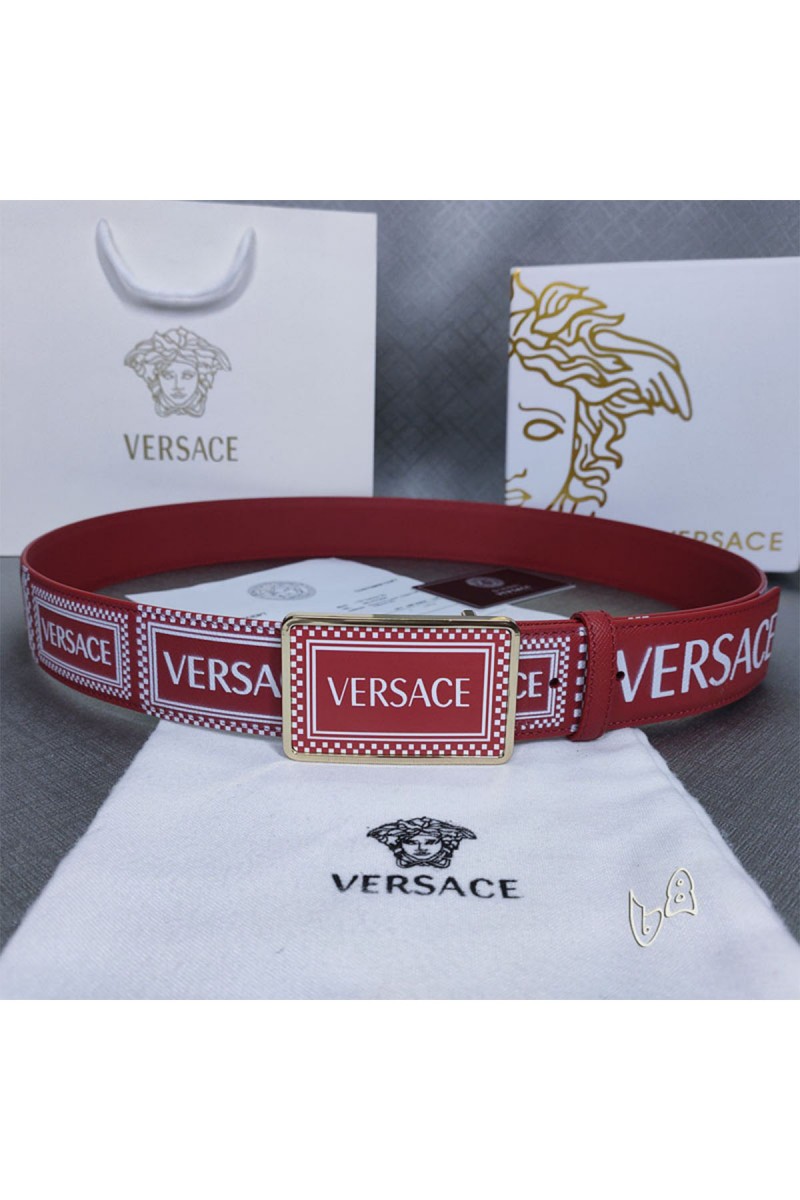 Versace, Men's Belt, Red