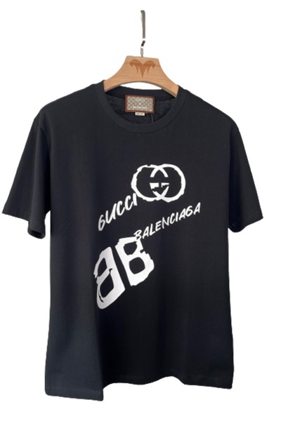Gucci x Balenciaga, Men's T-Shirt, Black