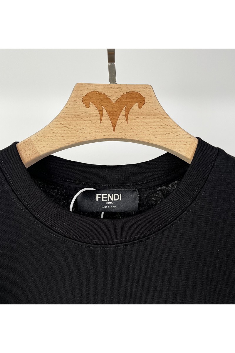 Fendi, Men's T-Shirt, Black