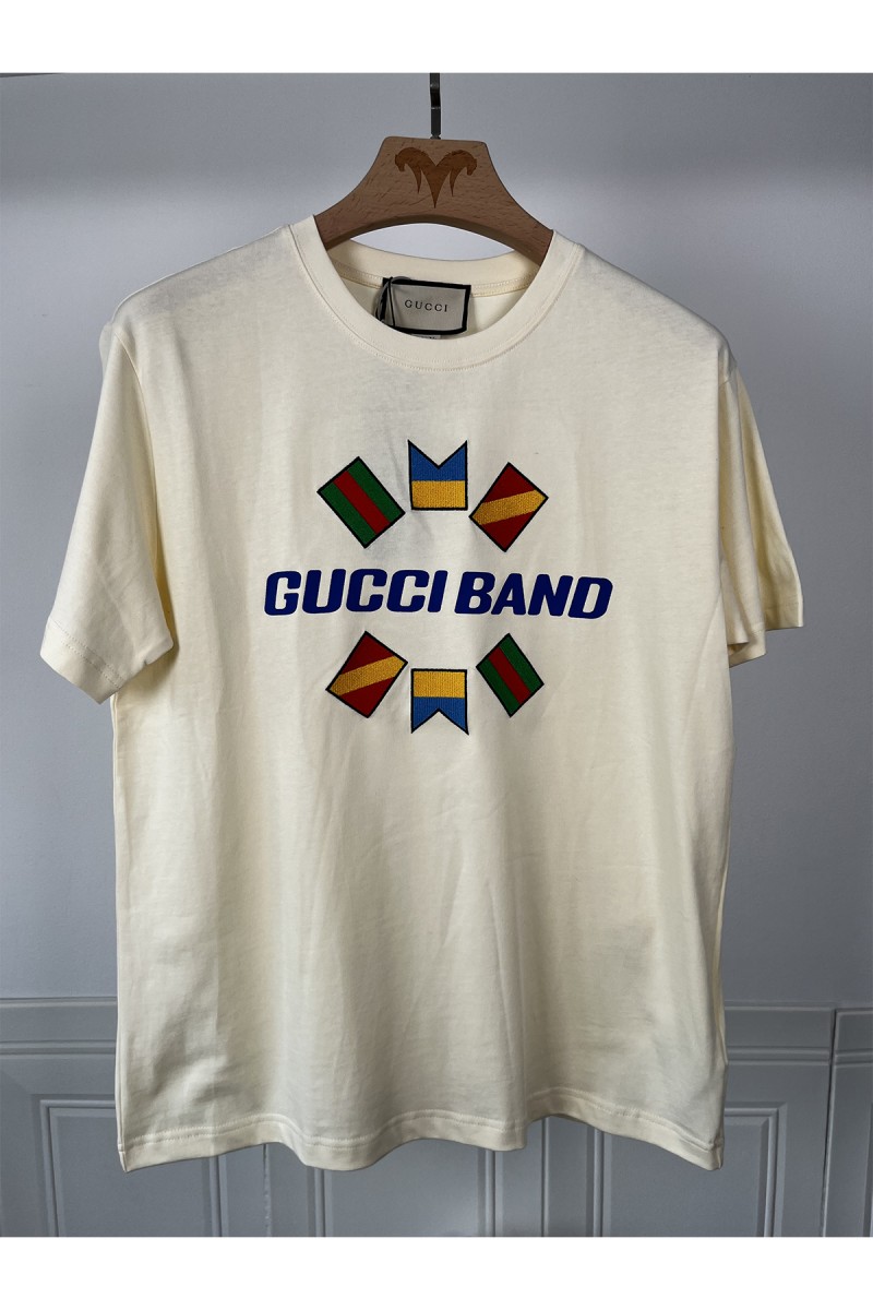 Gucci, Men's T-Shirt, Beige