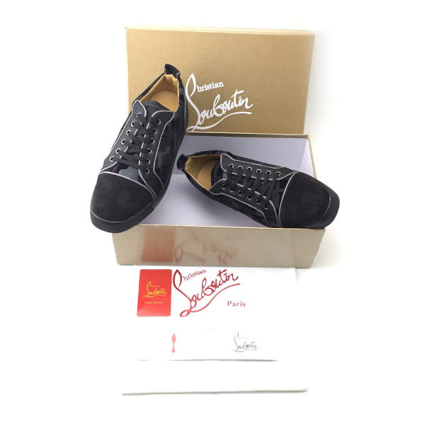 Christian Louboutin, Heren Sneakers, Zwart Grijs