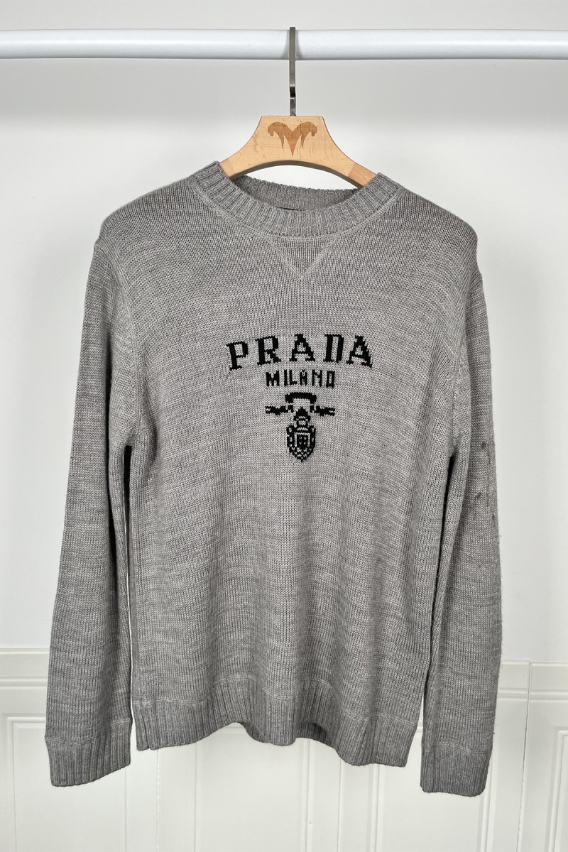 Prada, Men's Pullover, Grey