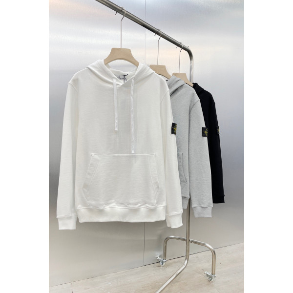 Stone Island, Men's Hoodie, White