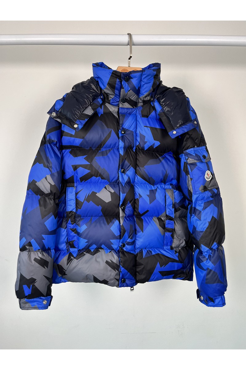 Moncler, Mosa Hooded, Men's Jacket, Blue Camouflage