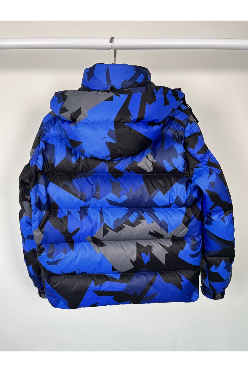 Moncler, Mosa Hooded, Men's Jacket, Blue Camouflage