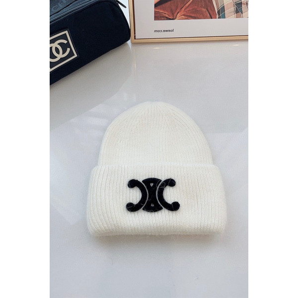 Celine, Women's Beanie, White