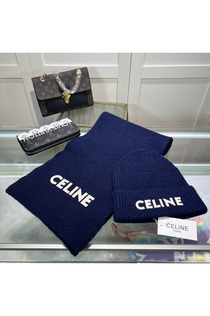 Celine, Women's Scarve Set, Navy