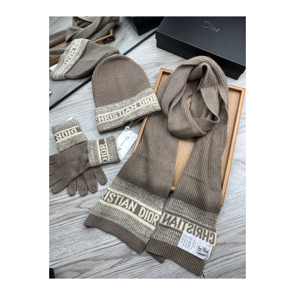 Christian Dior, Unisex Scarve Set, Grey