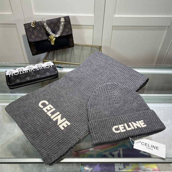 Celine, Women's Beanie Set, Grey