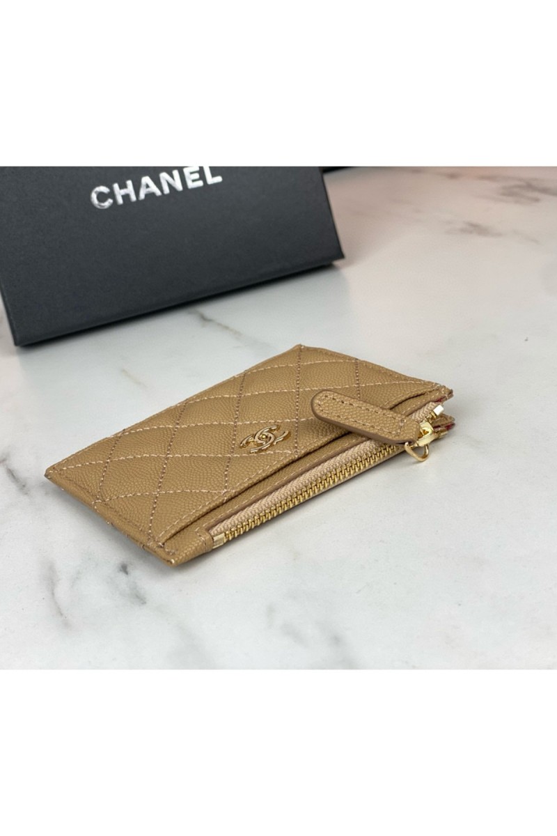Chanel, Women's Card Holder, Camel