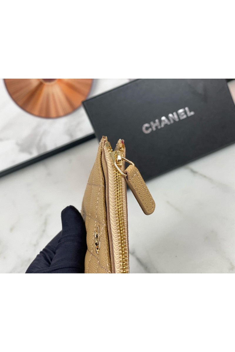 Chanel, Women's Card Holder, Camel
