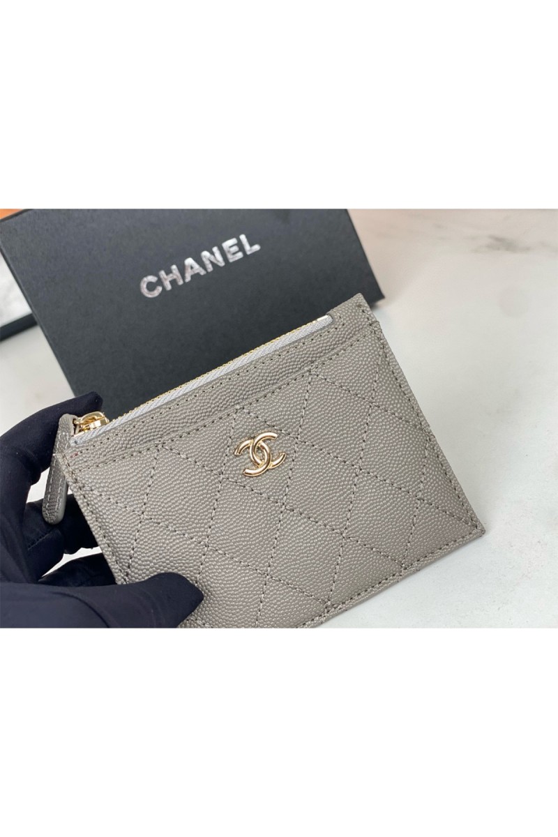 Chanel, Women's Card Holder, Grey
