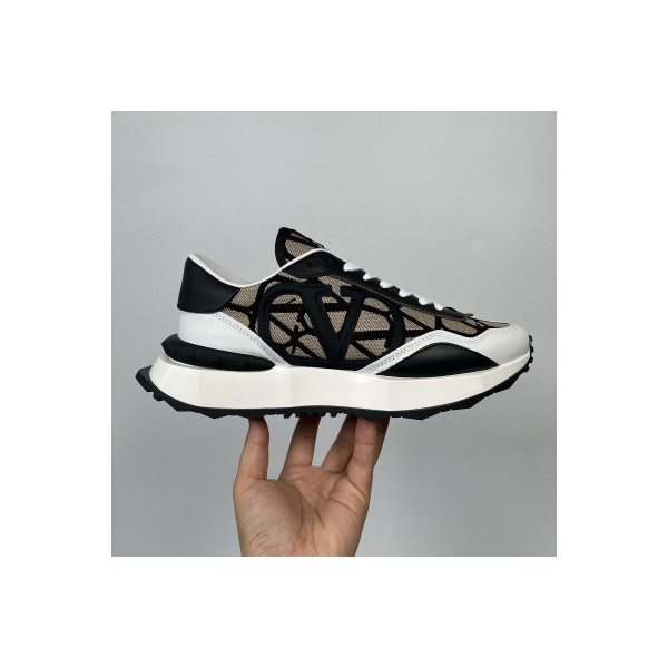 Valentino, Mesh Lace Runner, Men's Sneaker, Brown