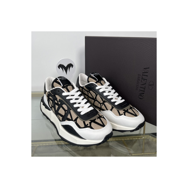 Valentino, Mesh Lace Runner, Men's Sneaker, Brown