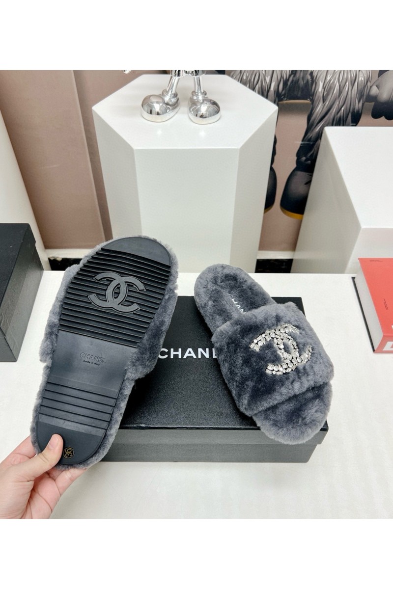 Chanel, Women's Slipper, Grey