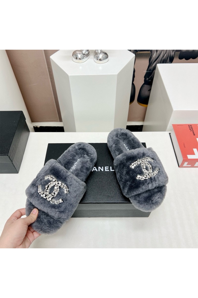 Chanel, Women's Slipper, Grey