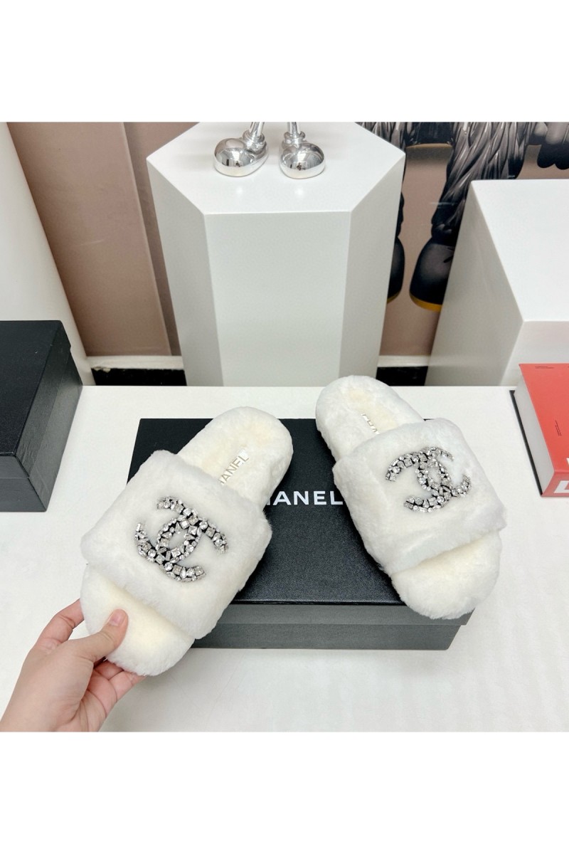 Chanel, Women's Slipper, White