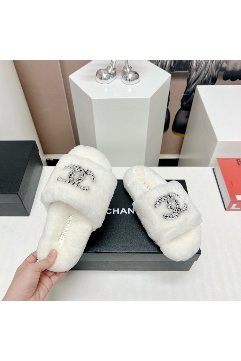 Chanel, Women's Slipper, White