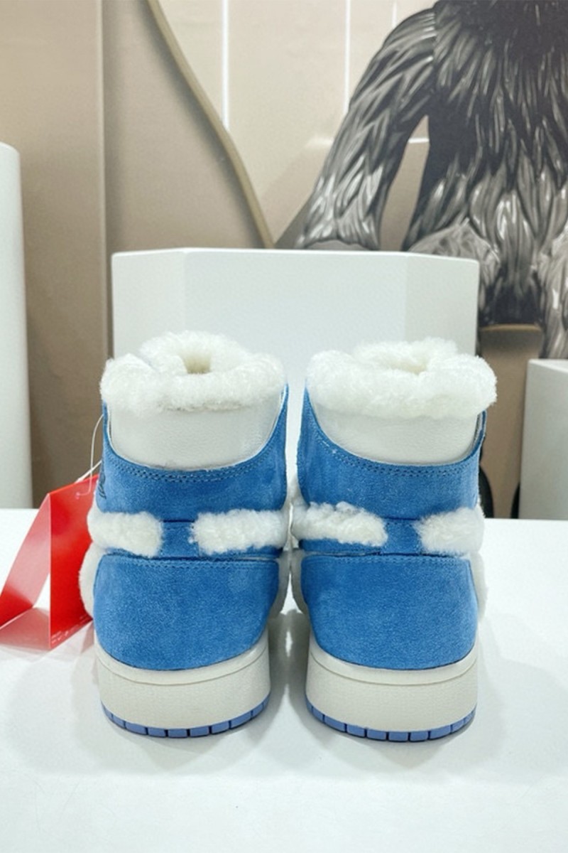 Nike, Air Jordan, Women's Sneaker, With Fur, Blue
