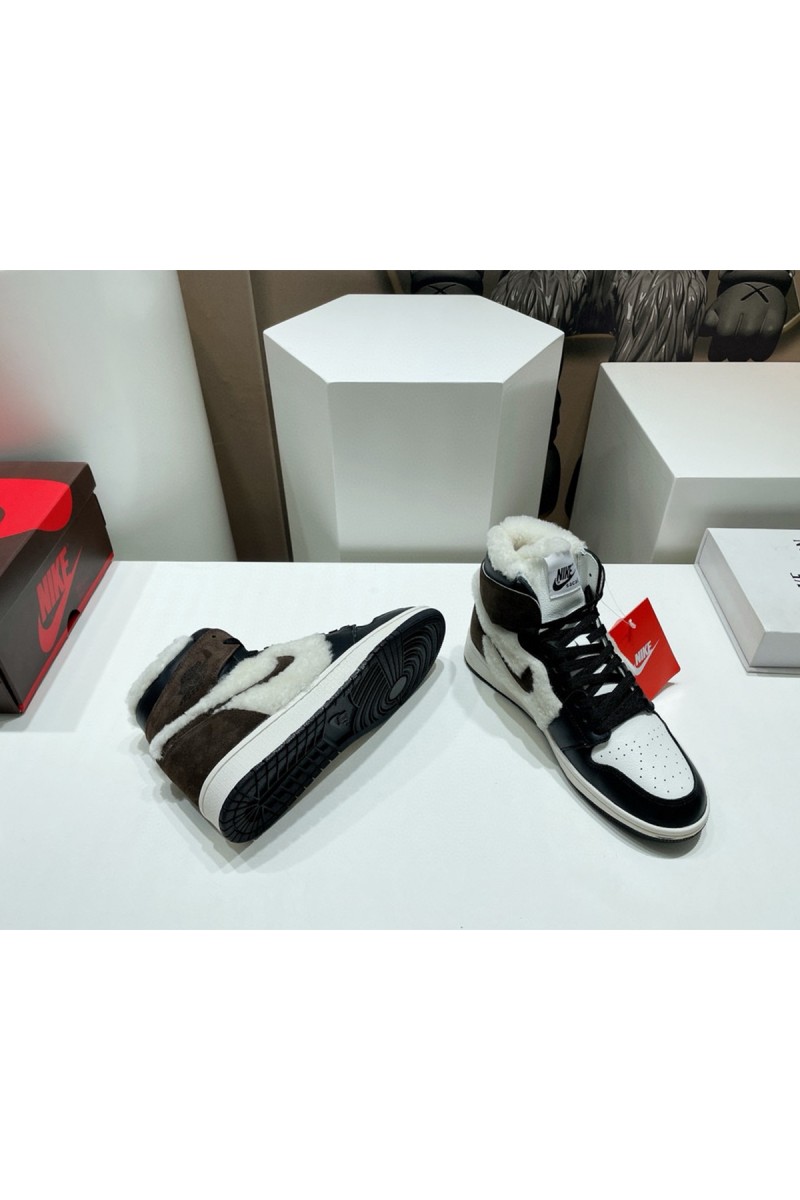 Nike, Air Jordan, Men's Sneaker, With Fur, Black