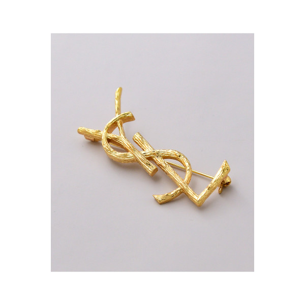 Yves Saint Laurent, Unisex Brooch, Gold