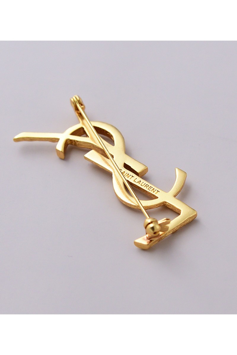 Yves Saint Laurent, Unisex Brooch, Gold