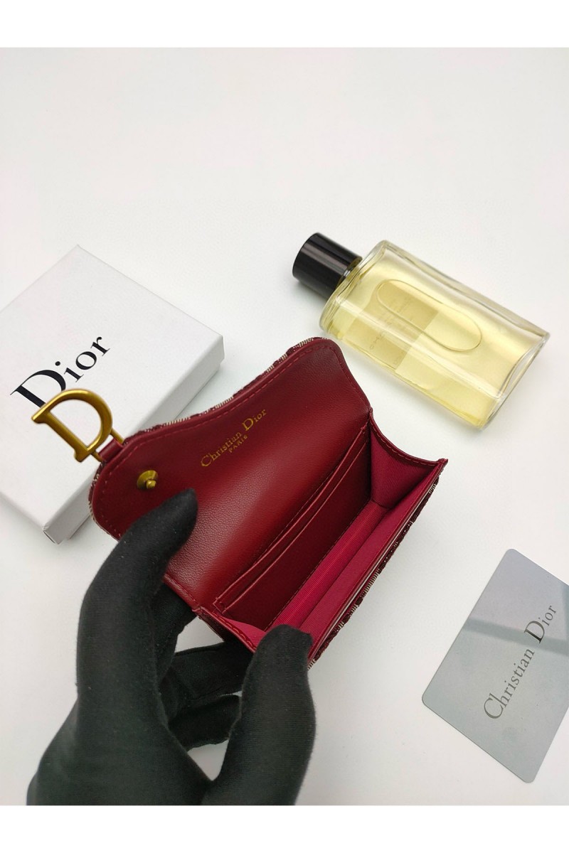 Christian Dior, Women's Card Holder, Burgundy