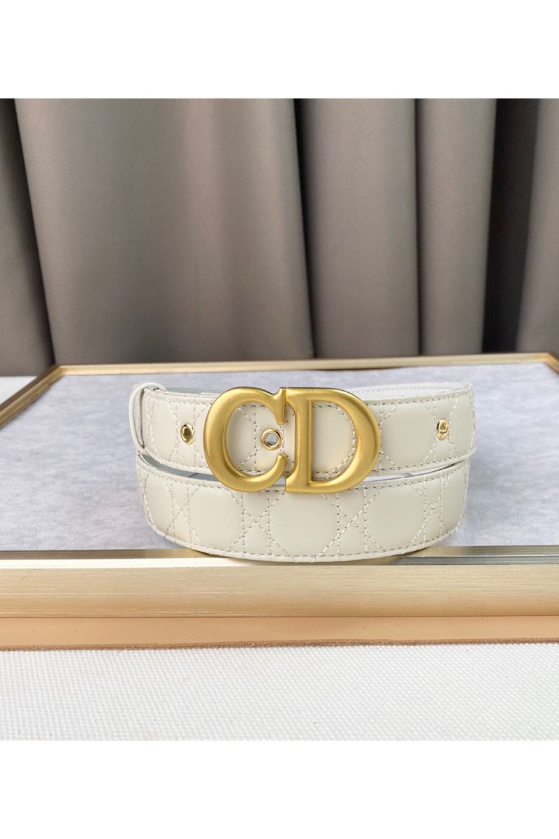 Christian Dior, Women's Belt, White