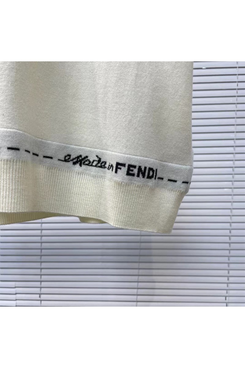 Fendi, Men's T-Shirt, Creme